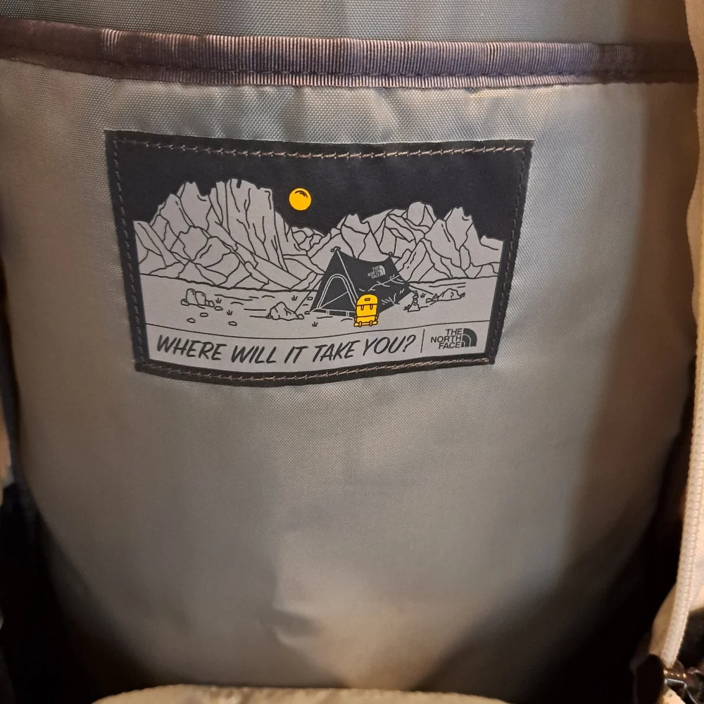 FINAL PRICE The North Face Unisex Black and Cream Athletic Backpack